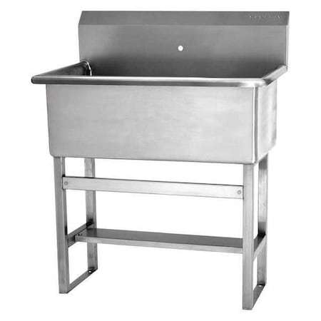 Floor Mount, 1 Hole, Not Applicable, Silver, Scrub Sink MPN:532F0