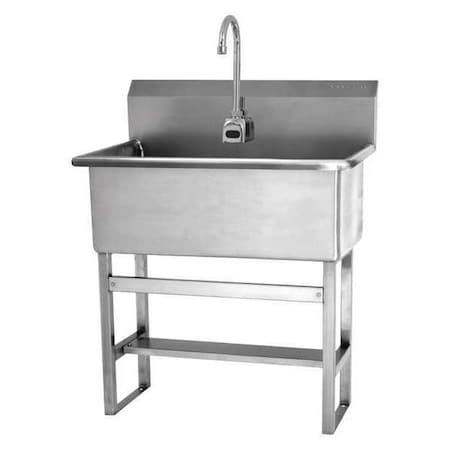 Floor Mount, 1 Hole, Sensor, Silver, Scrub Sink MPN:532FA-0.5