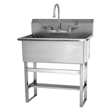 Floor Mount, 2 Hole, Dual Manual Handle, Silver, Scrub Sink MPN:532FF-0.5