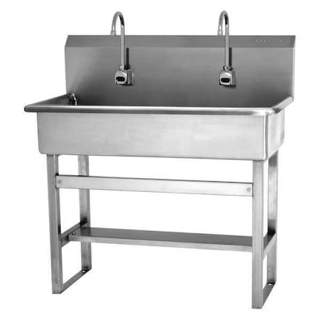 Floor Mount, 2 Hole, Sensor, Silver, Wash Station MPN:54FAL-0.5