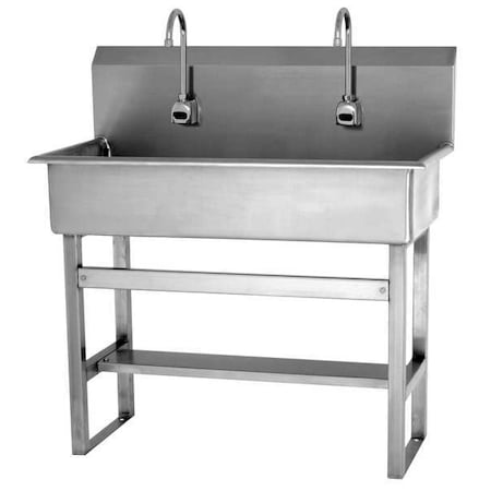 Floor Mount, 2 Hole, Sensor, Silver, Wash Station MPN:54FBL