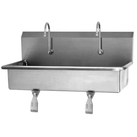 Wall Mount, 2 Hole, Single Knee Pedal, Silver, Wash Station MPN:54W1