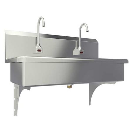 Wall Mount, 2 Hole, Sensor, Silver, Wash Station MPN:54WBL