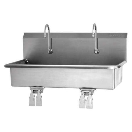 Wall Mount, 2 Hole, Dual Knee Pedal, Silver, Wash Station MPN:54WSL-0.5