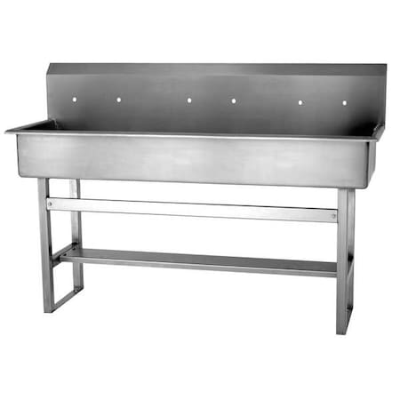 Floor Mount, 6 Hole, Not Applicable, Silver, Wash Station MPN:56F8