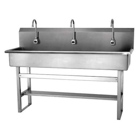 Floor Mount, 3 Hole, Sensor, Silver, Wash Station MPN:56FBL-0.5