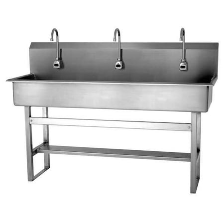 Floor Mount, 3 Hole, Sensor, Silver, Wash Station MPN:56FBL