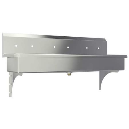 Wall Mount, 6 Hole, Not Applicable, Silver, Wash Station MPN:56W8