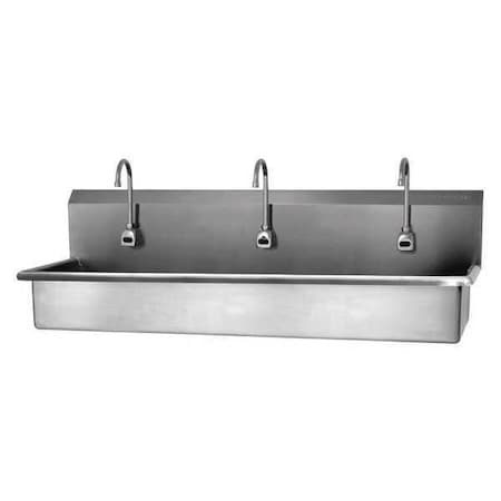 Wall Mount, 3 Hole, Sensor, Silver, Wash Station MPN:56WBL-0.5