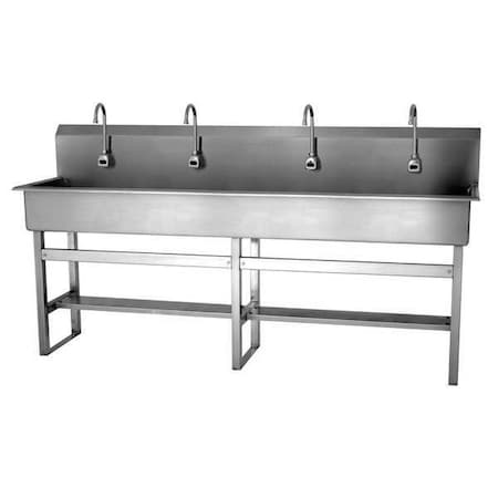 Floor Mount, 4 Hole, Sensor, Silver, Wash Station MPN:58FAL
