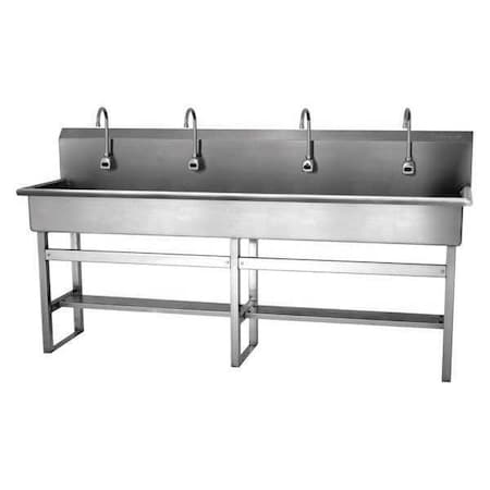 Floor Mount, 4 Hole, Sensor, Silver, Wash Station MPN:58FBL-0.5