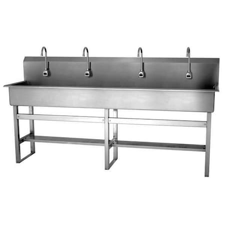 Floor Mount, 4 Hole, Sensor, Silver, Wash Station MPN:58FBL