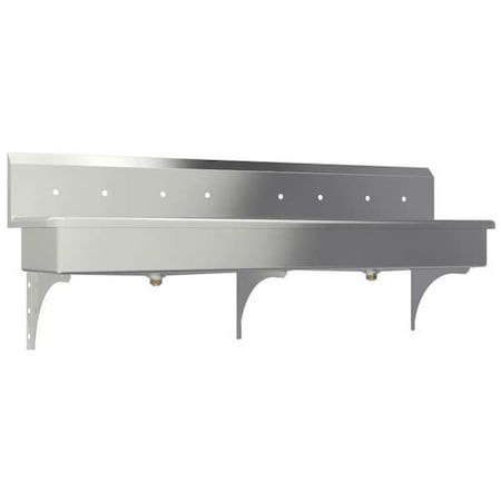 Wall Mount, 8 Hole, Not Applicable, Silver, Wash Station MPN:58W8