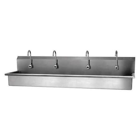 Wall Mount, 4 Hole, Sensor, Silver, Wash Station MPN:58WAL-0.5
