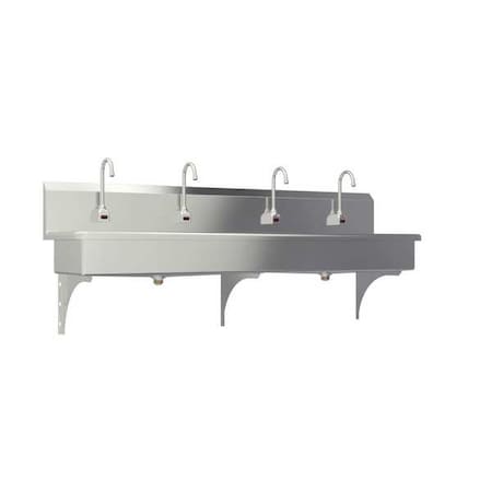 Wall Mount, 4 Hole, Sensor, Silver, Wash Station MPN:58WBL