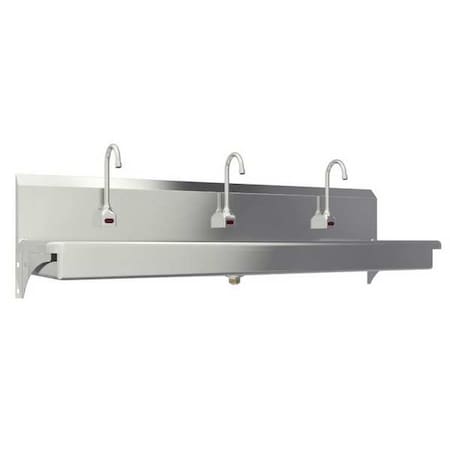Wall Mount, 3 Hole, Sensor, Silver, Wash Station MPN:5A3A