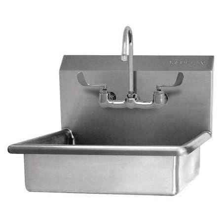 Wall Mount, 2 Hole, Dual Manual Handle, Silver, Hand Sink MPN:5A4F-0.5