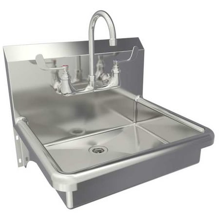 Hand Sink, Wall, Faucet, 14inH, 5in Bowl D MPN:5A4F