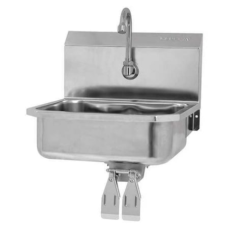Wall Mount, 1 Hole, Dual Knee Pedal, Silver, Hand Sink MPN:605D