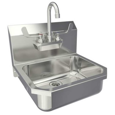 Hand Sink, 16 in. L, Wrist Blade Handles MPN:605FL-0.5