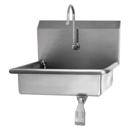 Wall Mount, 1 Hole, Single Knee Pedal, Silver, Hand Sink MPN:6081-0.5