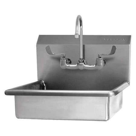 Wall Mount, 2 Hole, Dual Manual Handle, Silver, Hand Sink MPN:608F-0.5