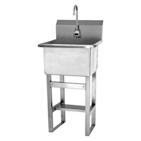 Utility Sink 18 in x 18 in, 1, 1, Floor Mount, 14 ga. 304 Stainless Steel MPN:U1818A
