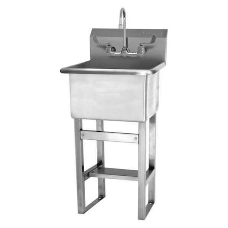 Utility Sink 18 in x 18 in, 1, 1, Floor Mount, 14 ga. 304 Stainless Steel MPN:U1818F