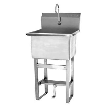 Utility Sink 24 in x 24 in, 1, 1, Floor Mount, 14 ga. 304 Stainless Steel MPN:U24241