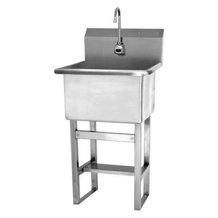 Utility Sink 24 in x 24 in, 1, 1, Floor Mount, 14 ga. 304 Stainless Steel MPN:U2424B