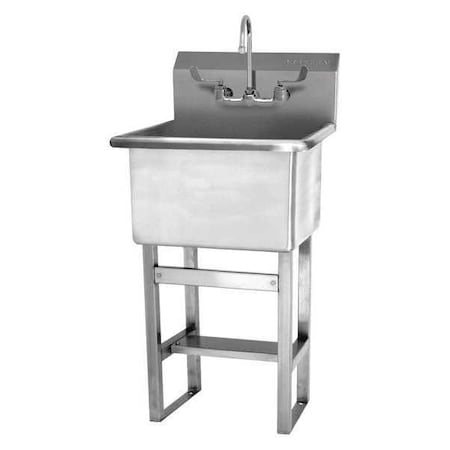 Utility Sink 24 in x 24 in, 1, 1, Floor Mount, 14 ga. 304 Stainless Steel MPN:U2424F