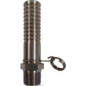 Sani-Lav® N14S Non-Swivel Hose Adapter Stainless Steel 1/2 NPT x 3/4 Hose Barb N14S