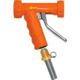 Sani-Lav® N820 Large Industrial Spray Nozzle Safety Orange w/Brass Swivel Hose Adapter N820