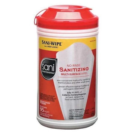 Sanitizing Wipes, Canister, 95 Wipes, PK6 MPN:P56784