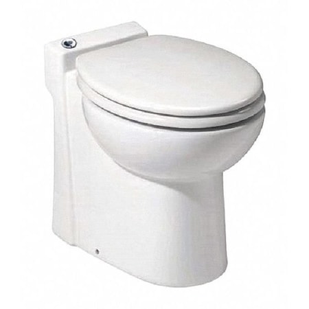 Sanicompact 48 Macerating Toilet, White, 0.8 gpf, Floor Mount, Round, White MPN:023