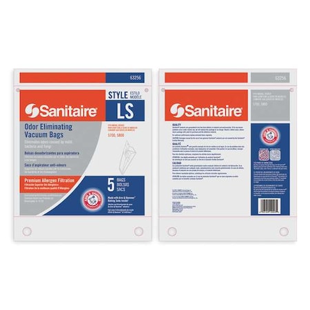 Disposable Vacuum Bag, LS, PK5 MPN:63256