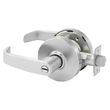 Grade 1 Privacy/Bathroom Cylindrical Lock, L Lever, L Rose, Non-Keyed, Satin Chrome Finish, Non-han MPN:10XU65 LL 26D