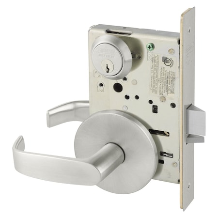 Grade 1 Office or Entry Mortise Lock, L - Lever, L - Rose, ASA Strike, Satin Stainless Steel MPN:8205 LL 32D