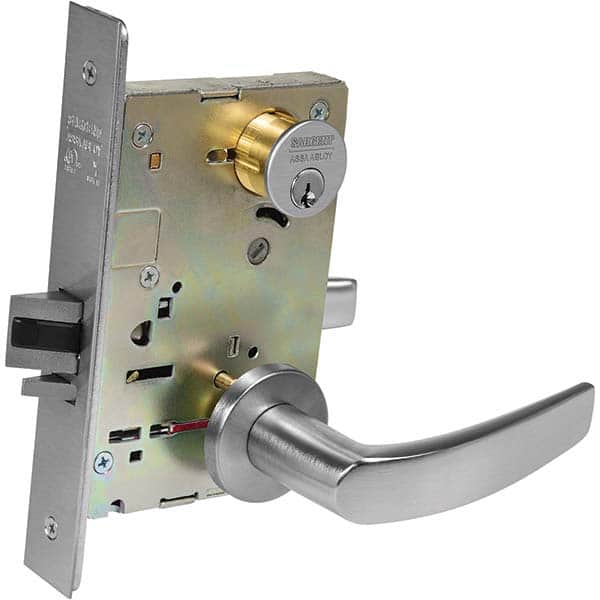 Lever Locksets; Type: Entrance; Door Thickness: 1-3/4; Key Type: Conventional; Back Set: 2-3/4; For Use With: Commercial Doors; Finish/Coating: Satin Chrome; Material: Steel; Material: Steel; Door Thickness: 1-3/4; Lockset Grade: MPN:8205 LNB 26D