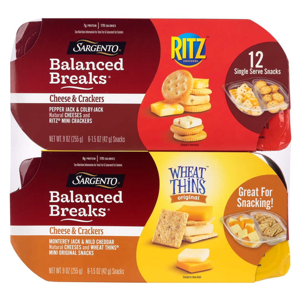 Sargento Balanced Breaks Cheese And Crackers Kits, 1.5 Oz, Pack Of 12 Kits MPN:046100355473