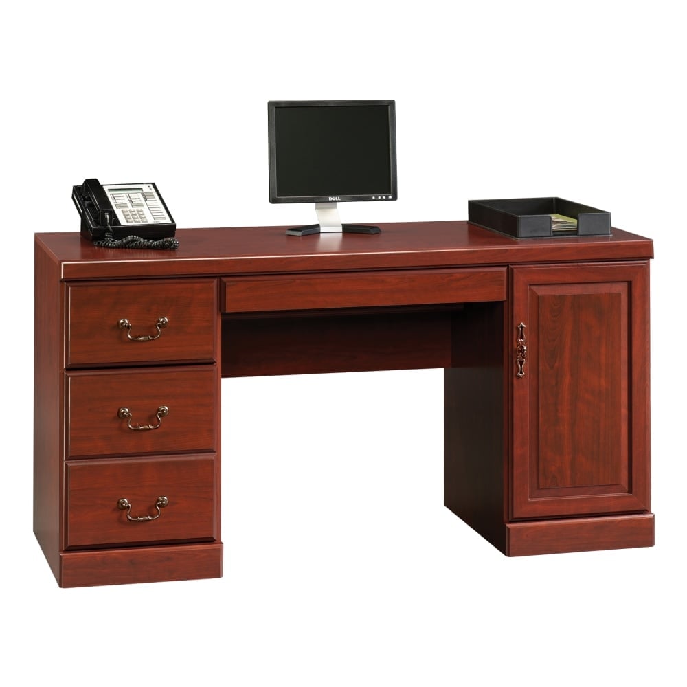 Sauder Heritage Hill 60inW Desk Computer Credenza, Classic Cherry MPN:404944