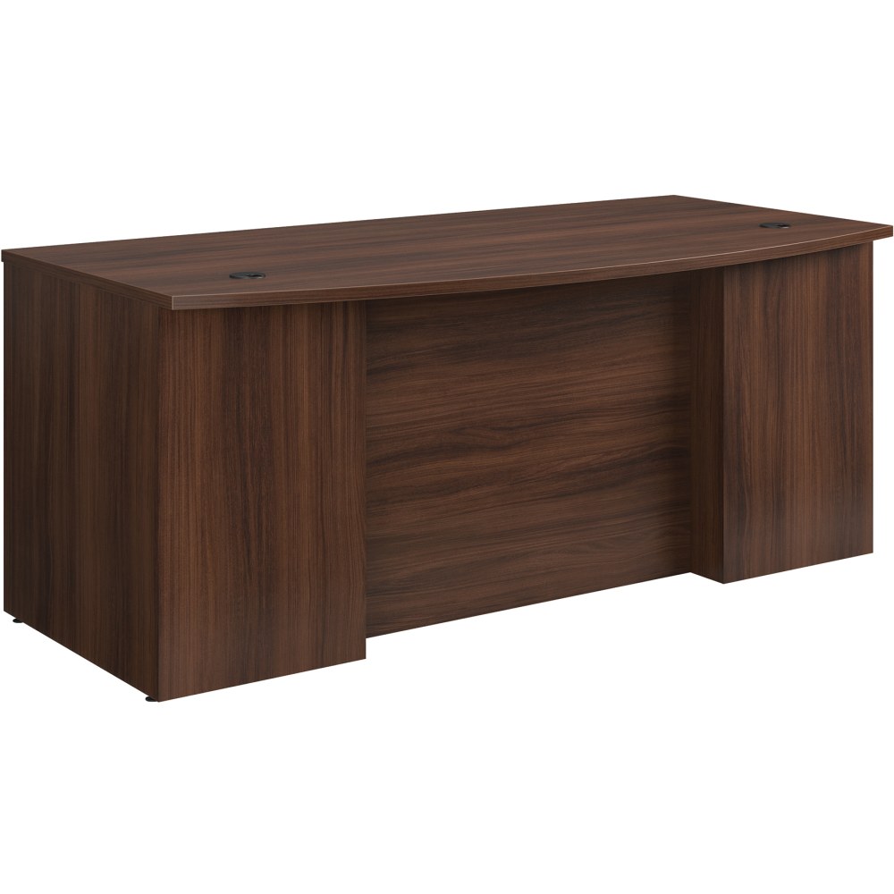 Sauder Affirm 72inW Commercial Bow-Front Office Computer Desk, Noble Elm MPN:427471