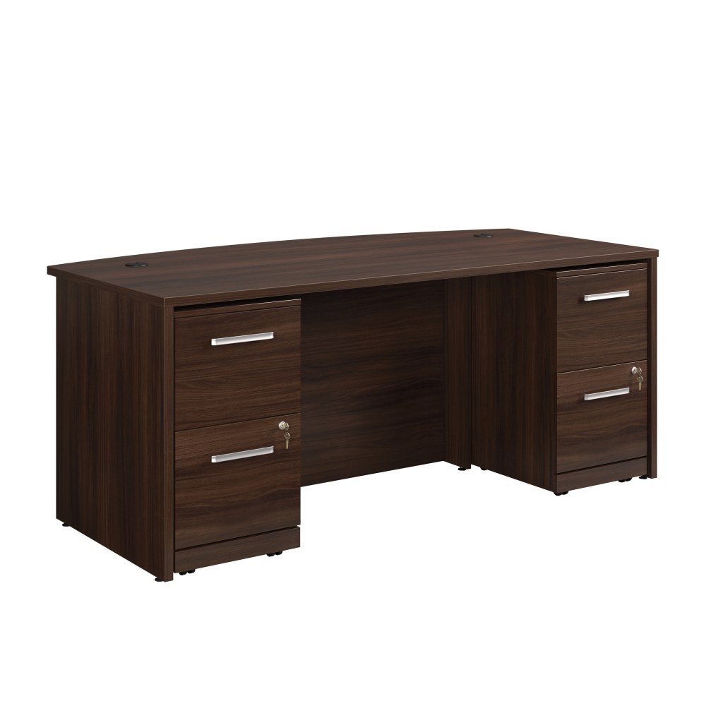 Sauder Affirm 72inW Bowfront Desk With Two 2-Drawer Mobile Pedestal Files, 29-1/4inH x 72inW x 36inD, Noble Elm MPN:431534