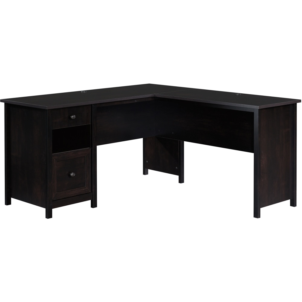 Sauder County Line 61inW L-Shaped Office Computer Desk With File Drawer, Estate Black MPN:427720