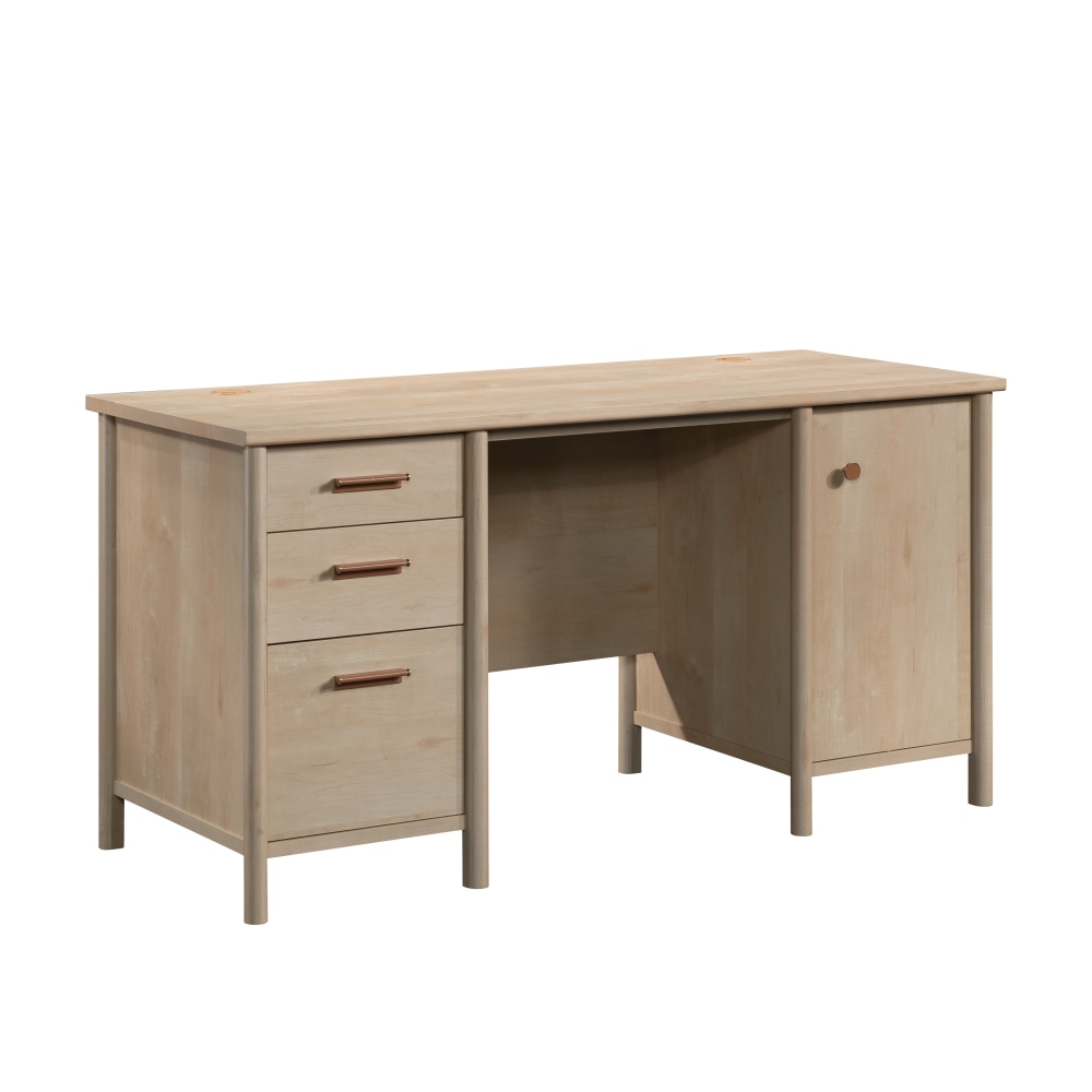 Sauder Whitaker Point 59inW Computer Desk With Pedestals, Natural Maple MPN:429366