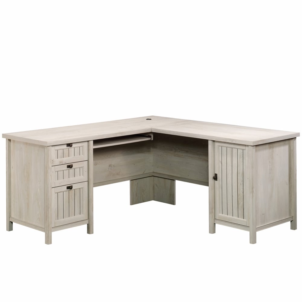 Sauder Costa 65inW L-Shaped Corner Desk, Chalked Chestnut MPN:419956