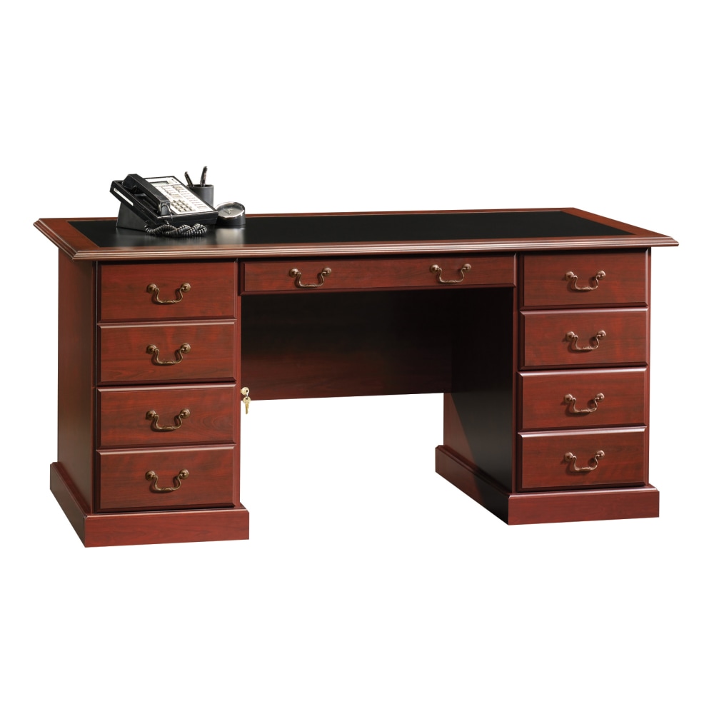 Sauder Heritage Hill 65inW Double-Pedestal Writing Desk, Classic Cherry MPN:402159