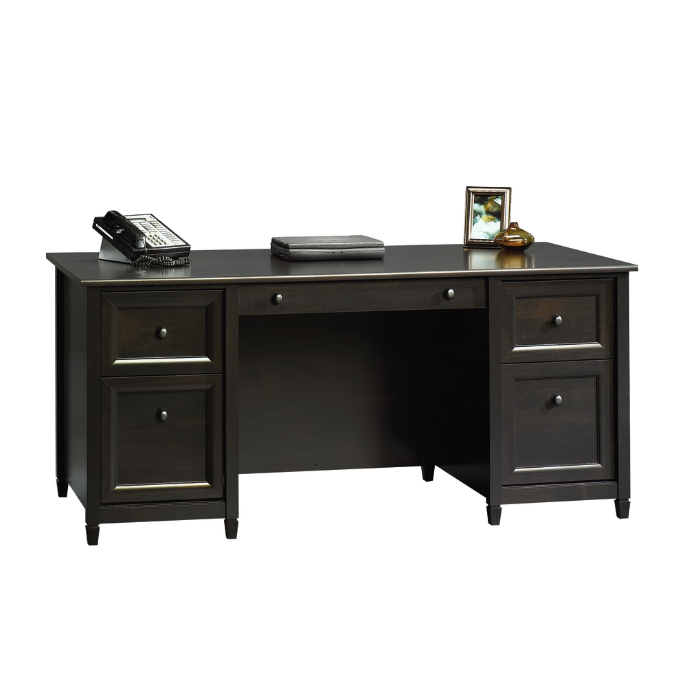 Sauder Edge Water 66inW Executive Computer Desk, Estate Black MPN:409042