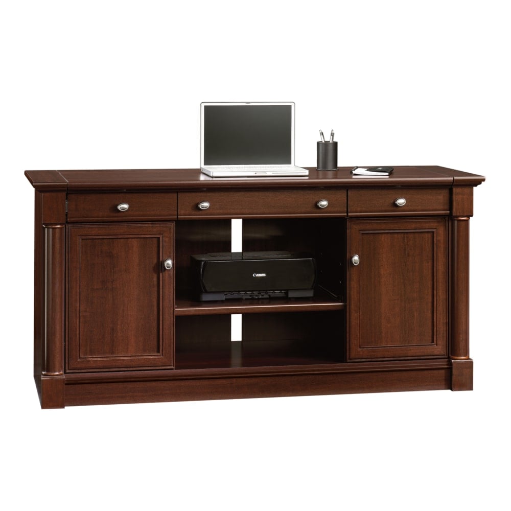 Sauder Palladia 62inW Computer Credenza With Slide-Out Computer Desktop, Select Cherry MPN:412079