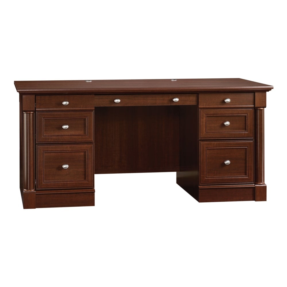 Sauder Palladia 66inW Executive Computer Desk, Select Cherry MPN:412902